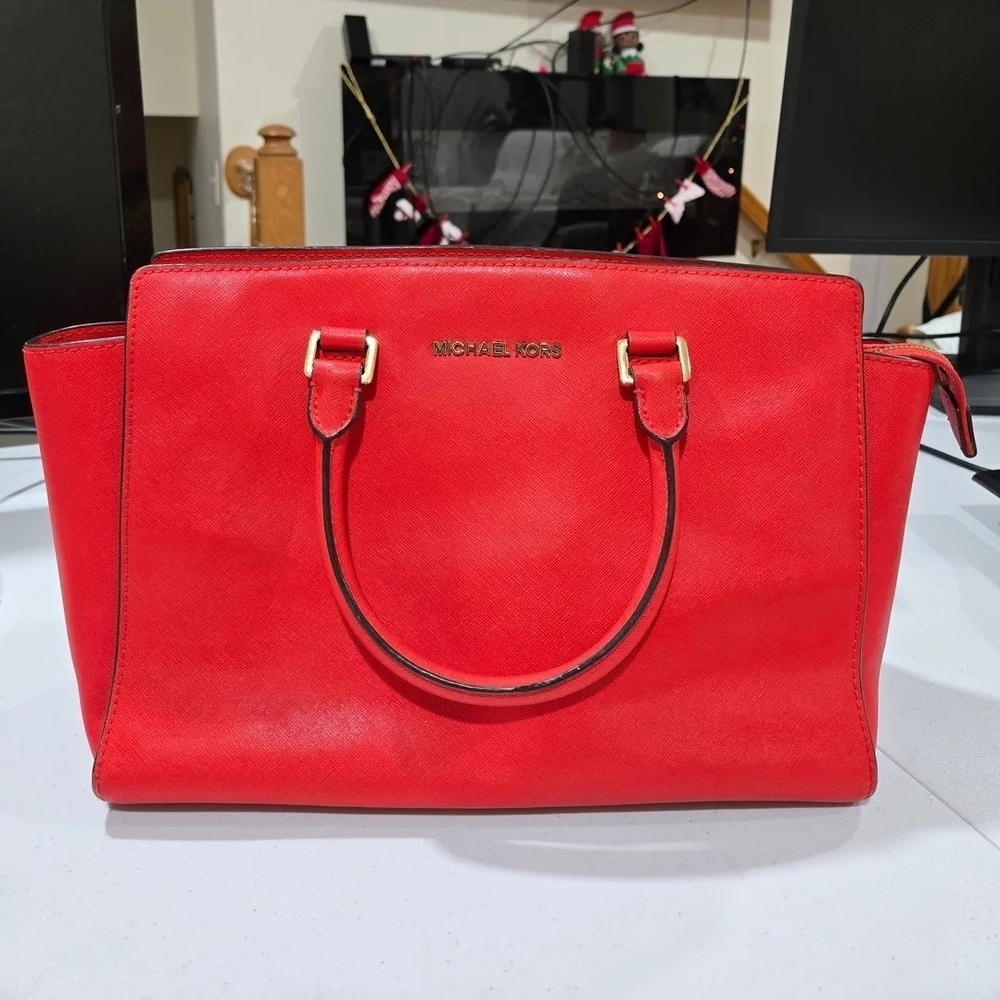 Michael Kors Bold Red Satchel